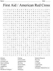 First Aid American Red Cross Word Search WordMint