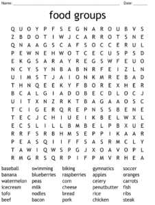 Food Groups Word Search WordMint