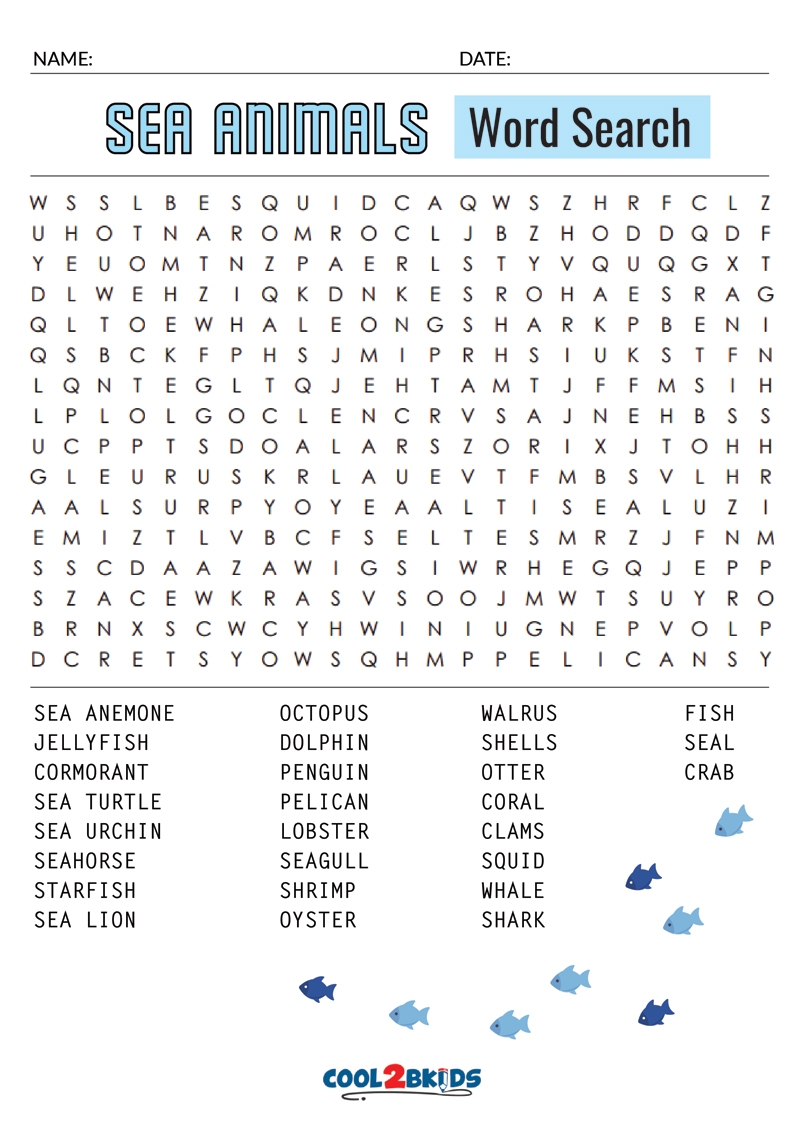 Children's Word Search Games Printable