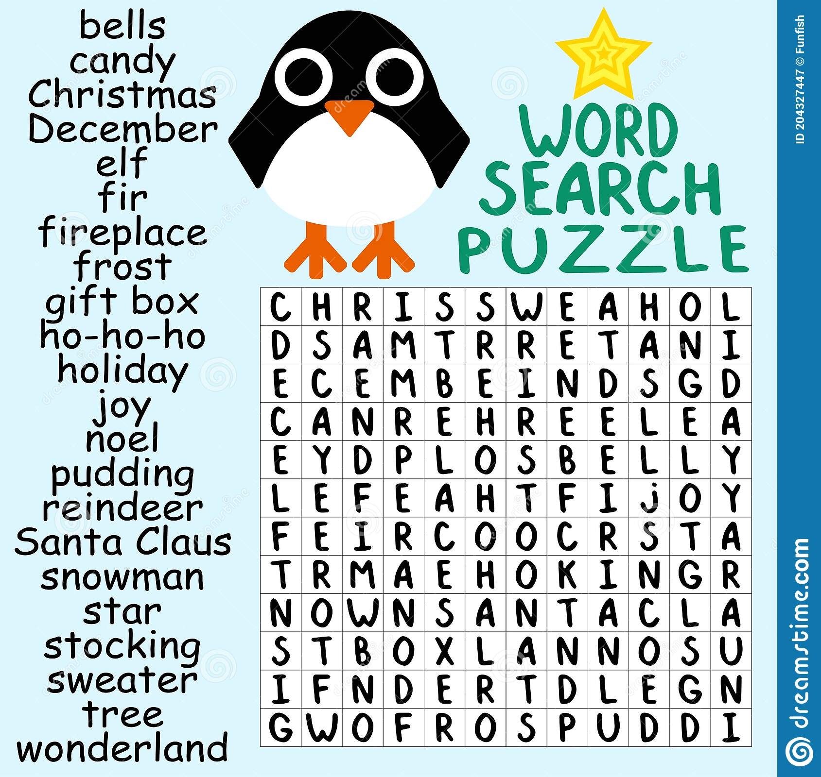 Funny Grand Word Search Puzzle For Kids Stock Vector Illustration Stock Vector Illustration Of Holiday Printable 204327447