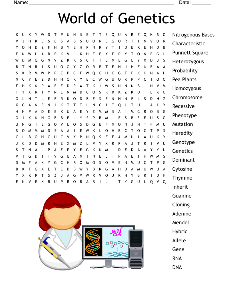 World Of Genetics Word Search Answer Key Science Spot Word Search Printable