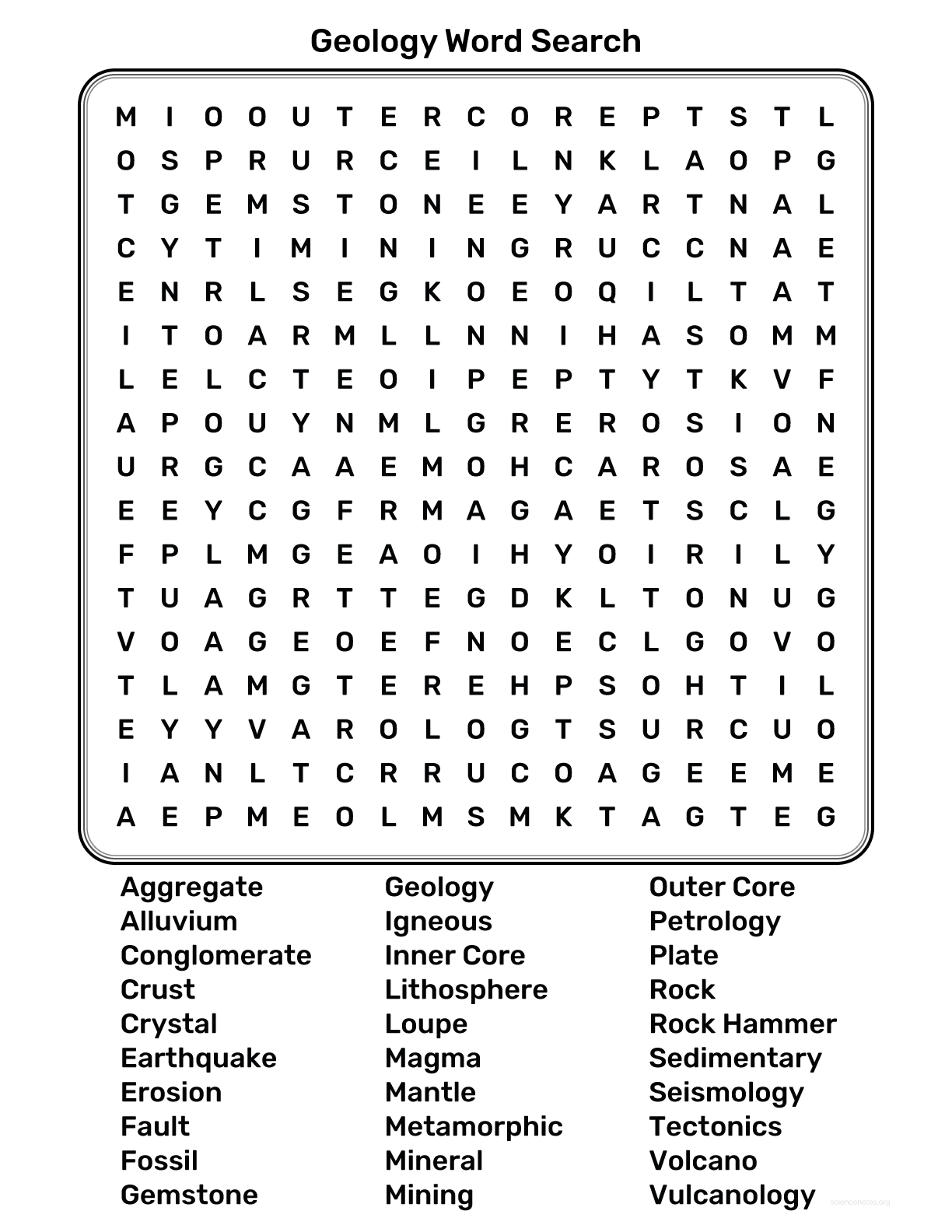Word Search Cheat Sheet