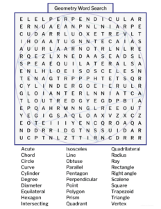 Geometry Word Search