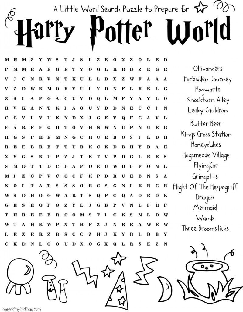 Harrypotter FREE Word Search Puzzle And Planning Ideas For Universal Harry Potter Words Harry Potter Word Search Harry Potter Activities