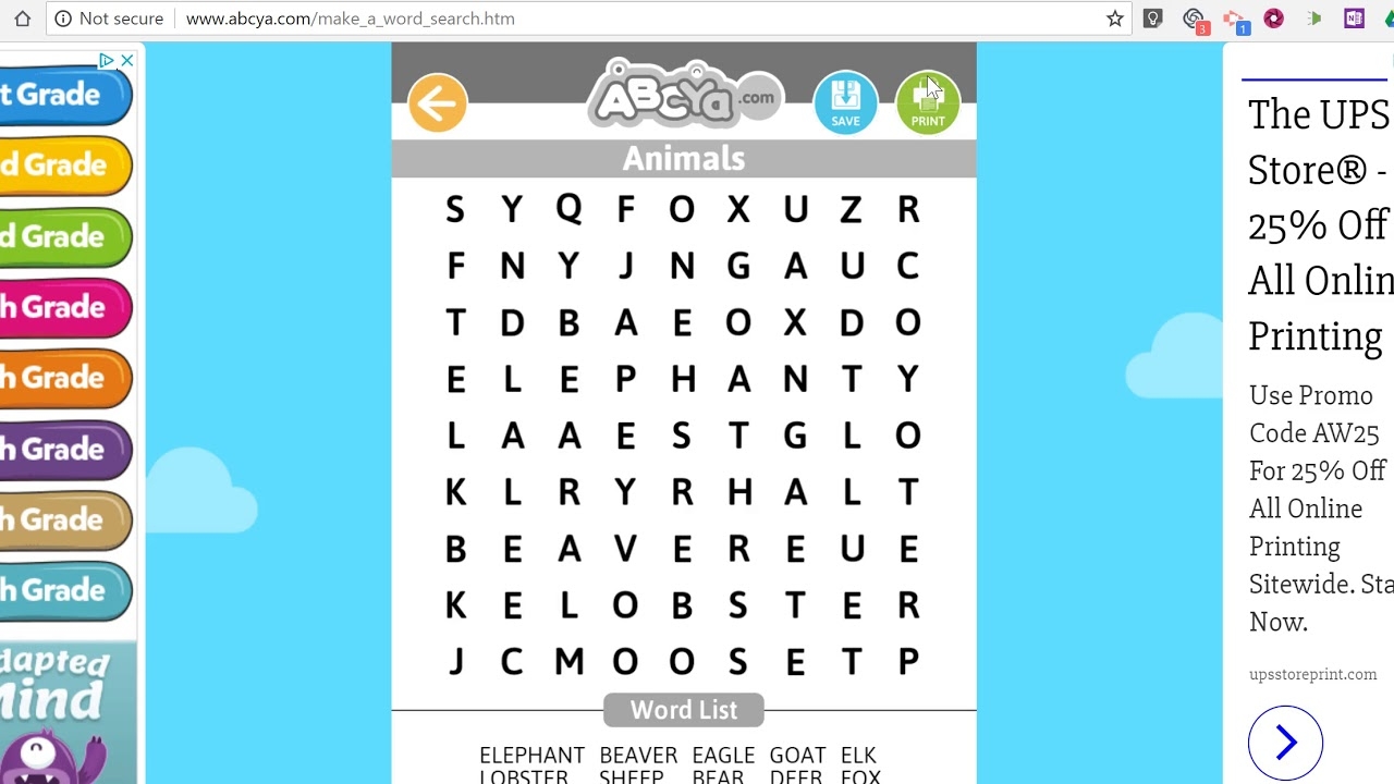 Free Printable Word Find Creator