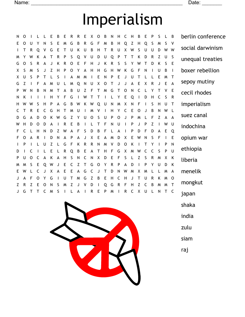 Imperialism Word Search Puzzle Answers Key