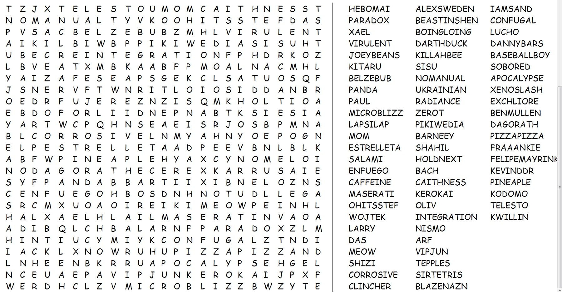 Extreme Word Search Printable