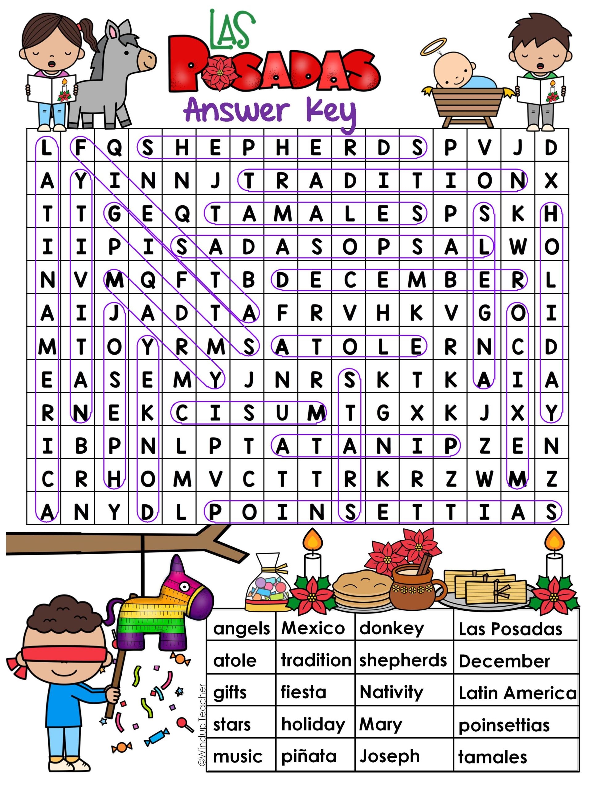 Las Posadas Word Search HARD Puzzle Ready To Go Made By Teachers