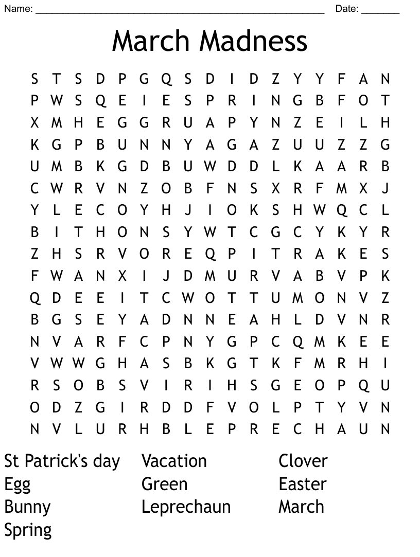 March Madness Word Search