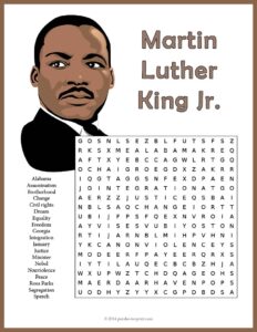 Martin Luther King Jr Word Search
