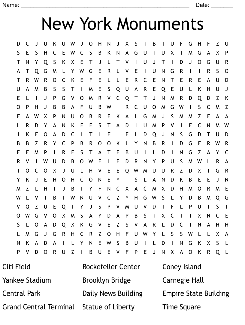 Word Search New York Times Word Search Printable