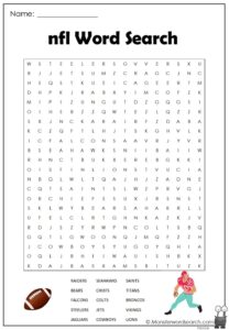 Nfl Word Search Monster Word Search