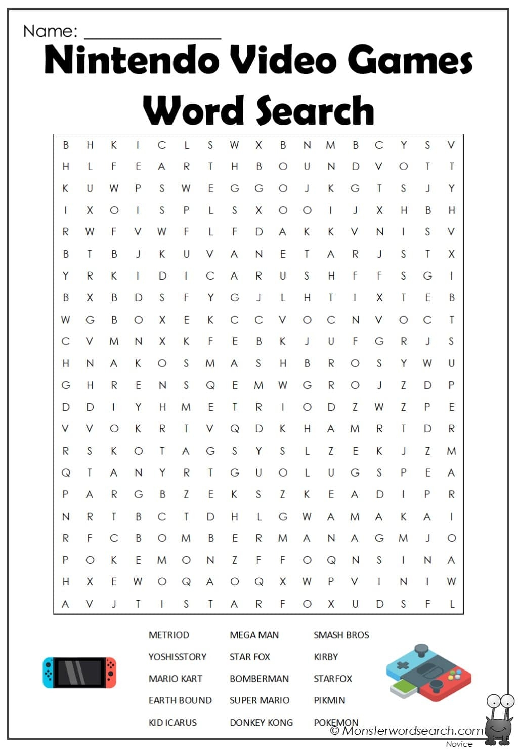 Video Game Word Search