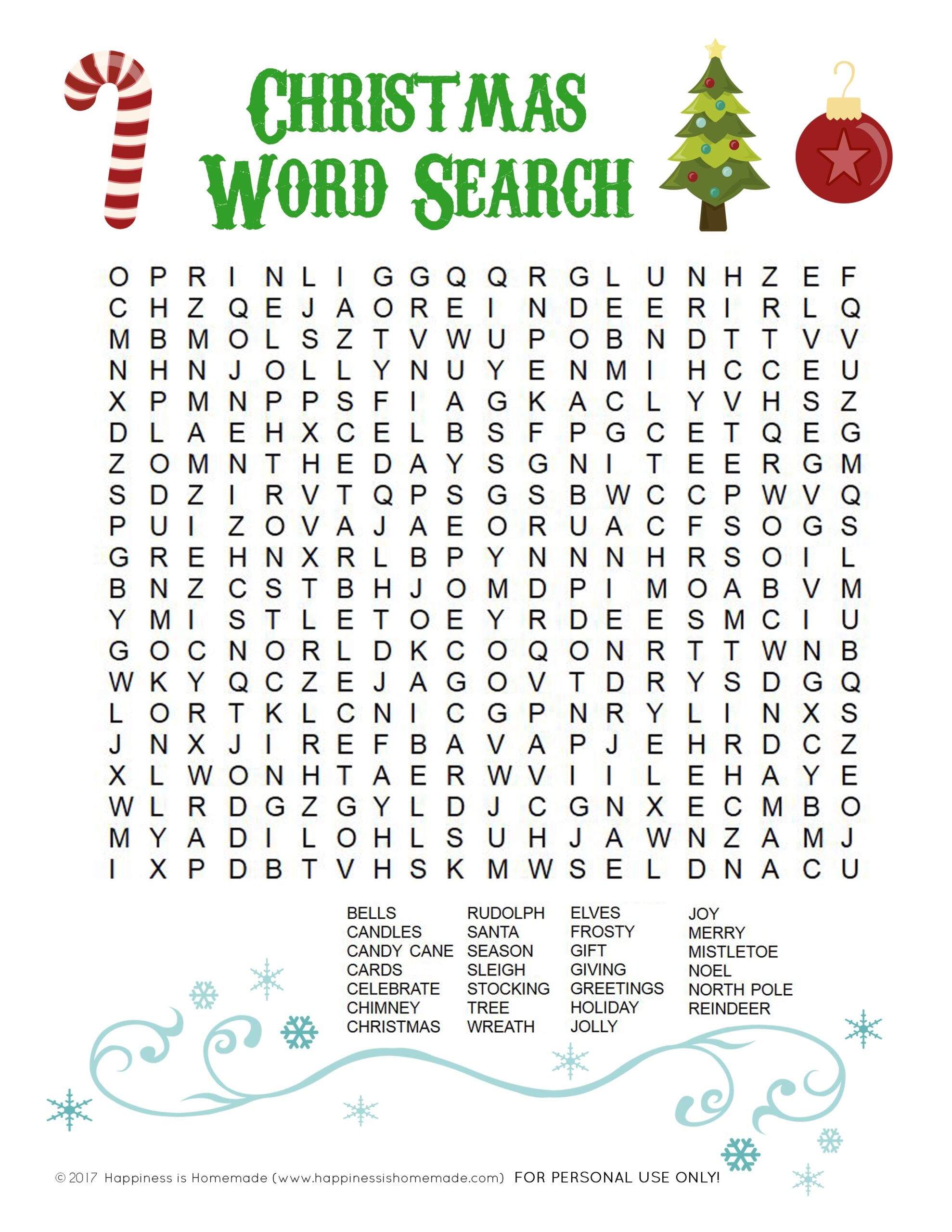 Printable Christmas Word Search For Kids Adults Happiness Is Homemade