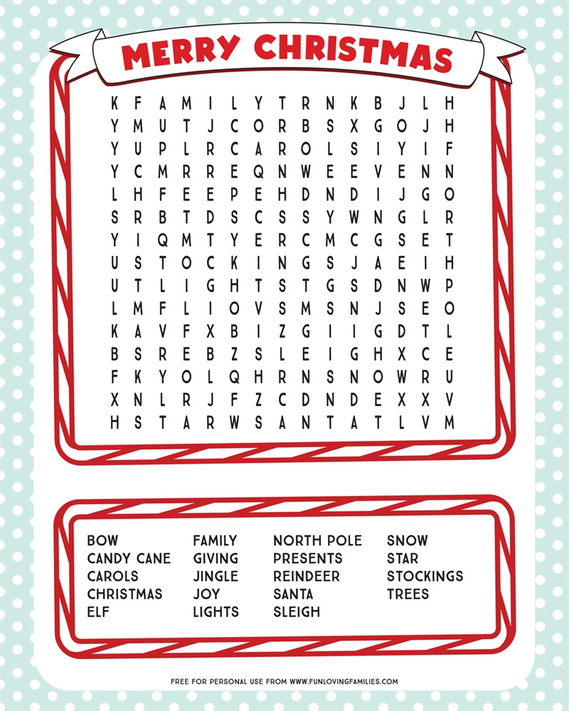 Simple Christmas Word Search