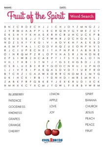 Printable Fruit Of The Spirit Word Search Cool2bKids