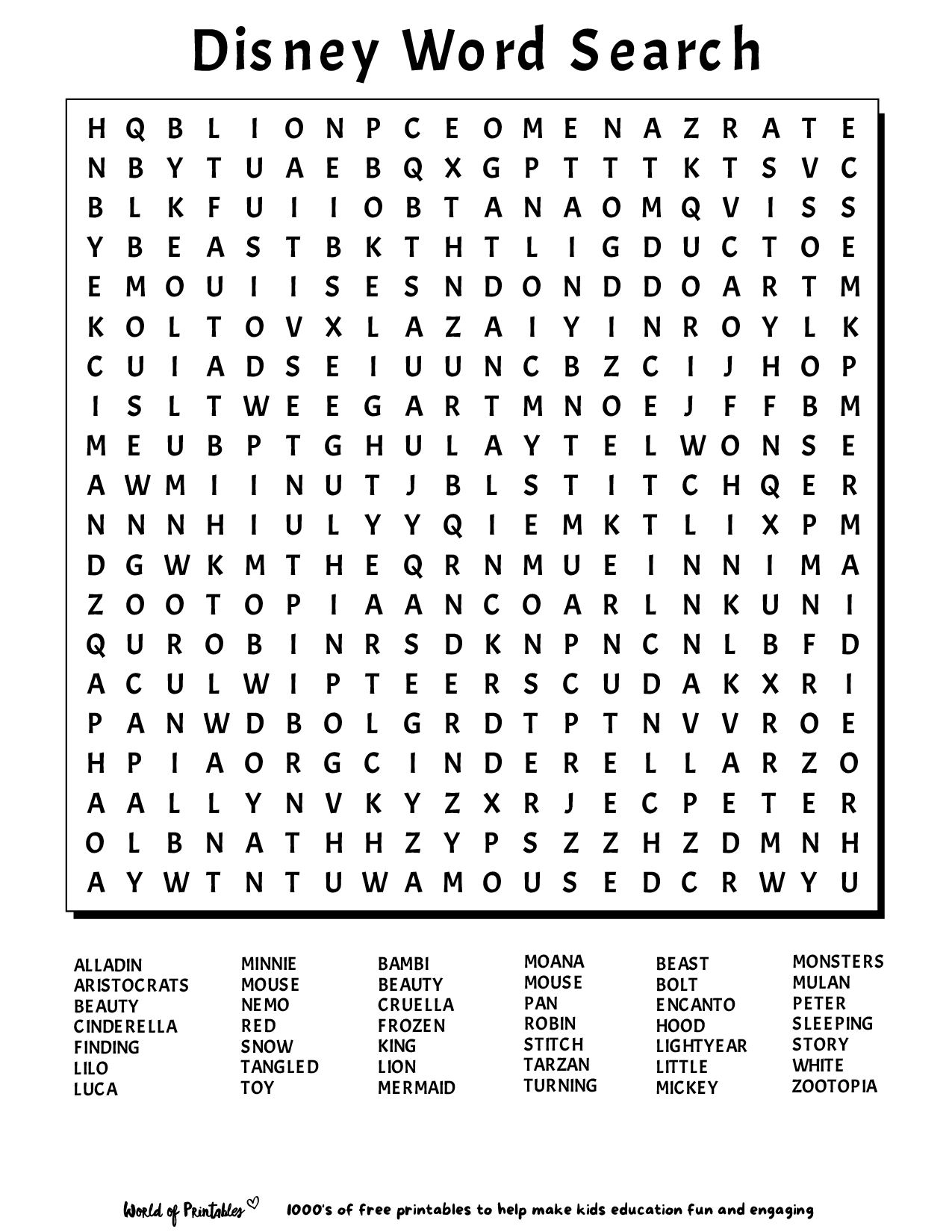 Printable Word Searches Adults