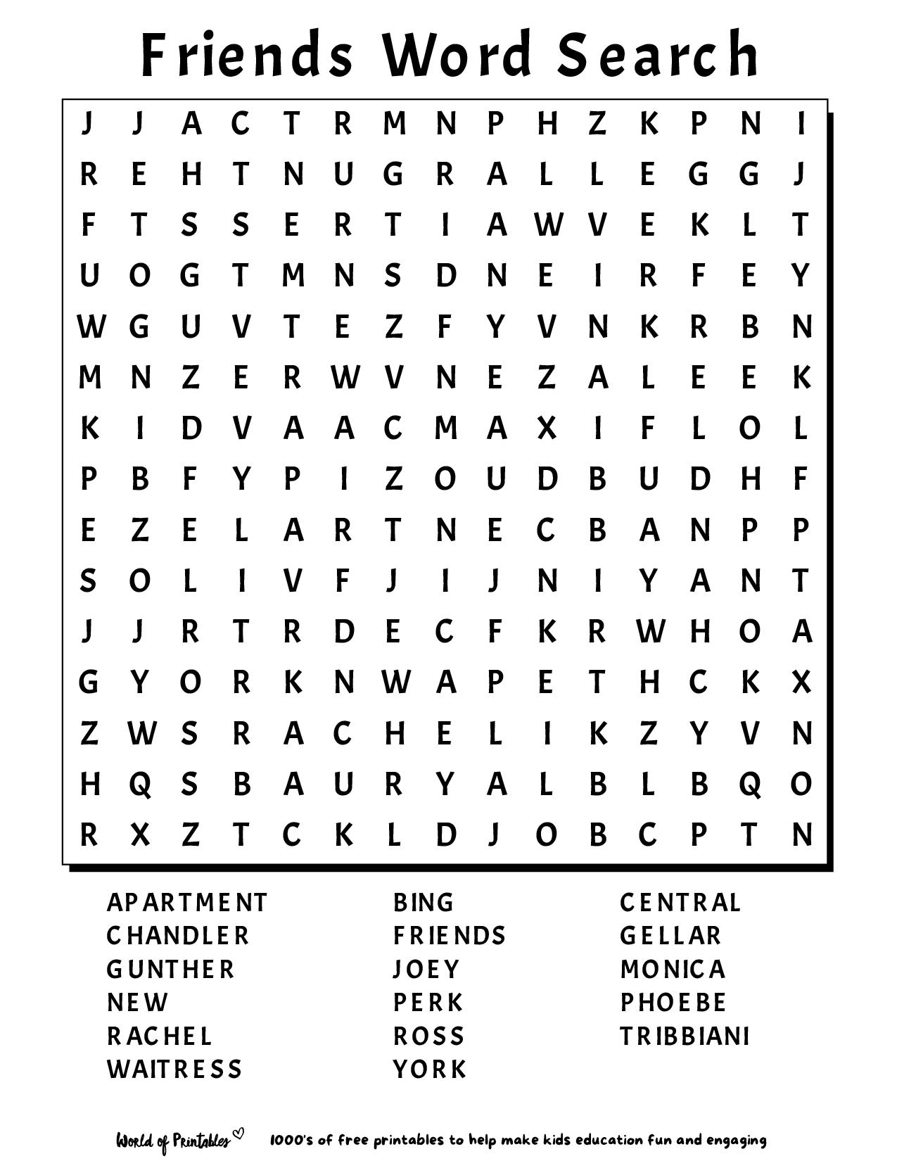 Printable Word Search World Of Printables