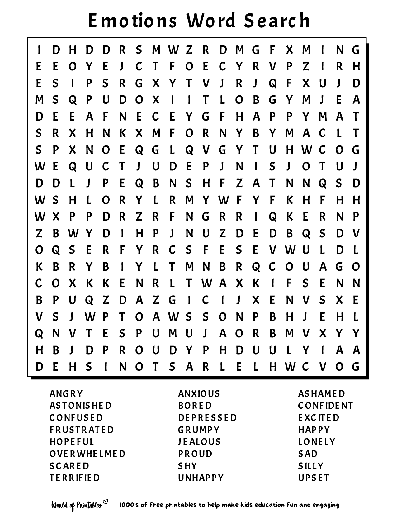 Printable Word Search World Of Printables