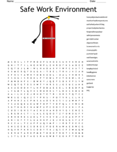 Safe Work Environment Word Search WordMint