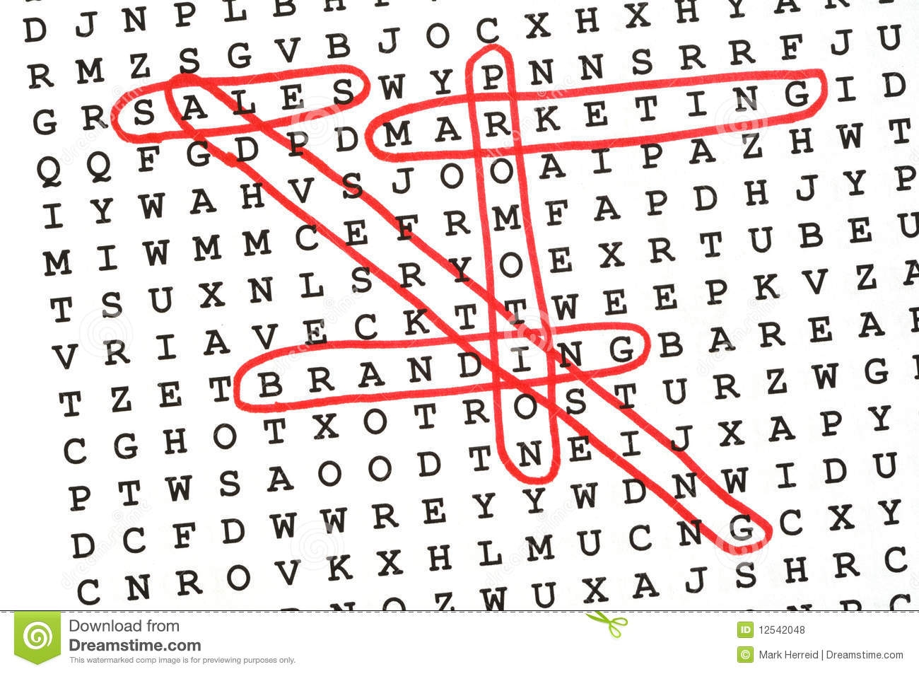 Sales And Marketing Word Search Puzzle Stock Photo Image Of Wordsearch Branding 12542048