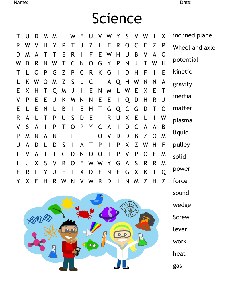 Science Word Search WordMint