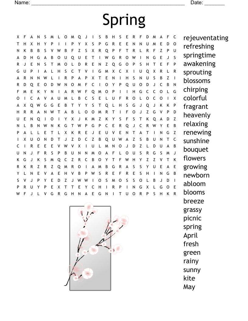 Spring Word Search WordMint