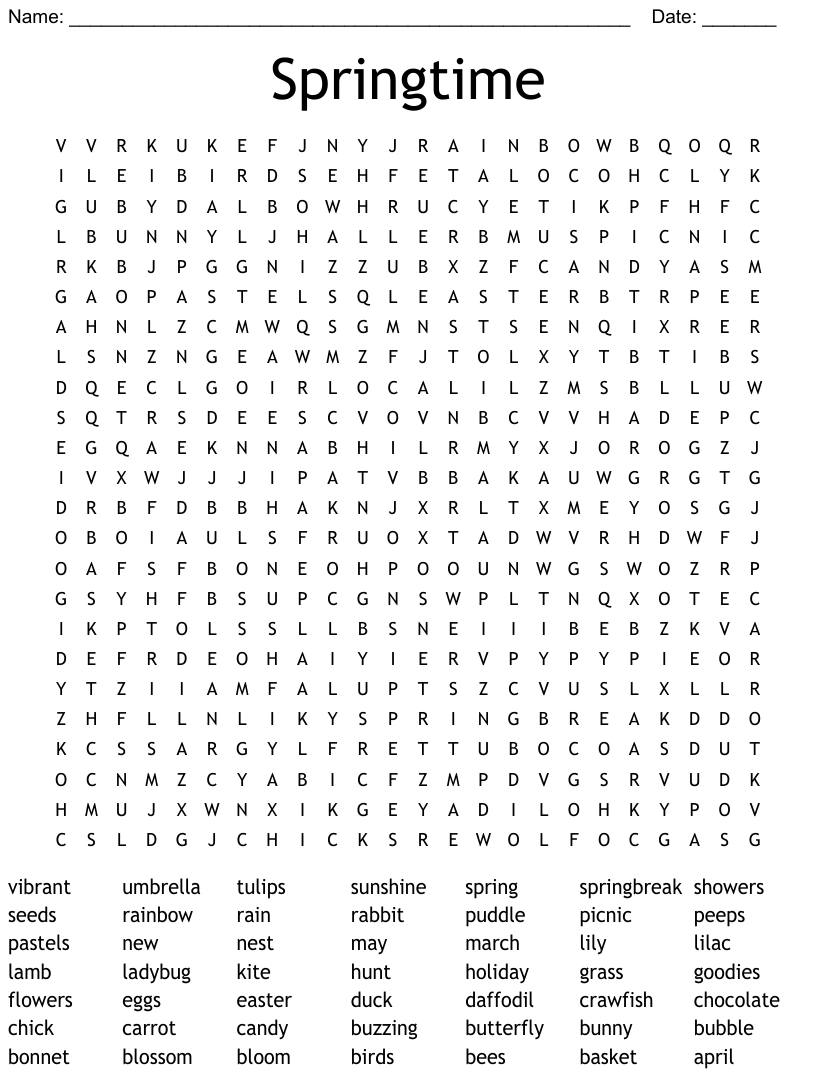 May Word Search Printable
