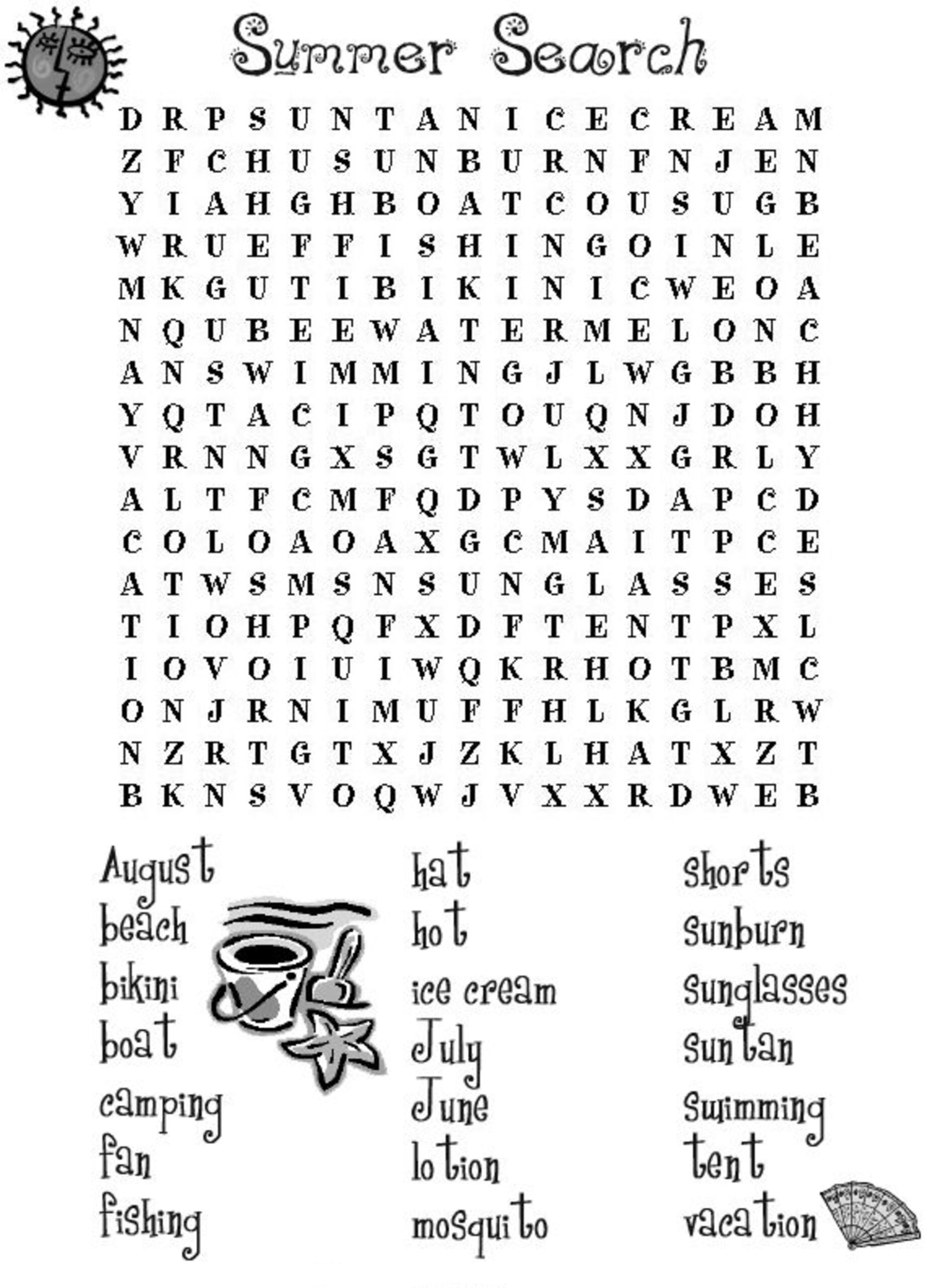 June Word Search Free Printable