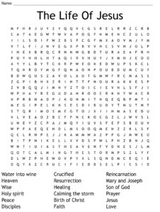 The Life Of Jesus Word Search WordMint