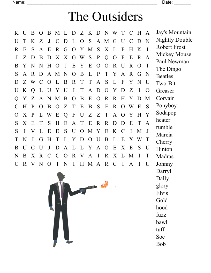 The Outsiders Word Search WordMint