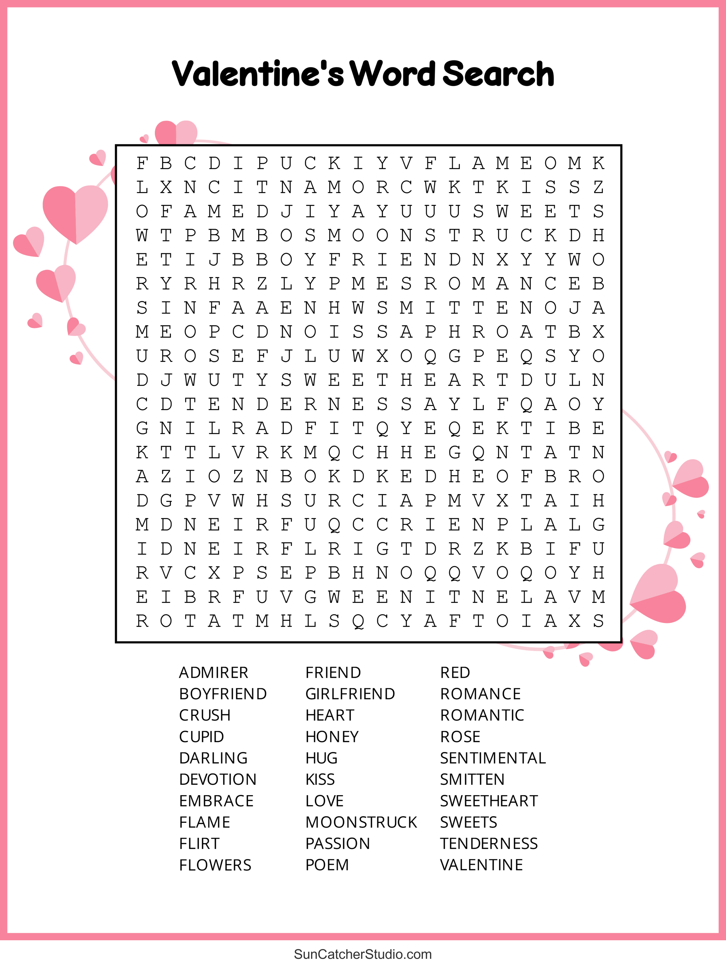 Valentine's Word Search Pdf