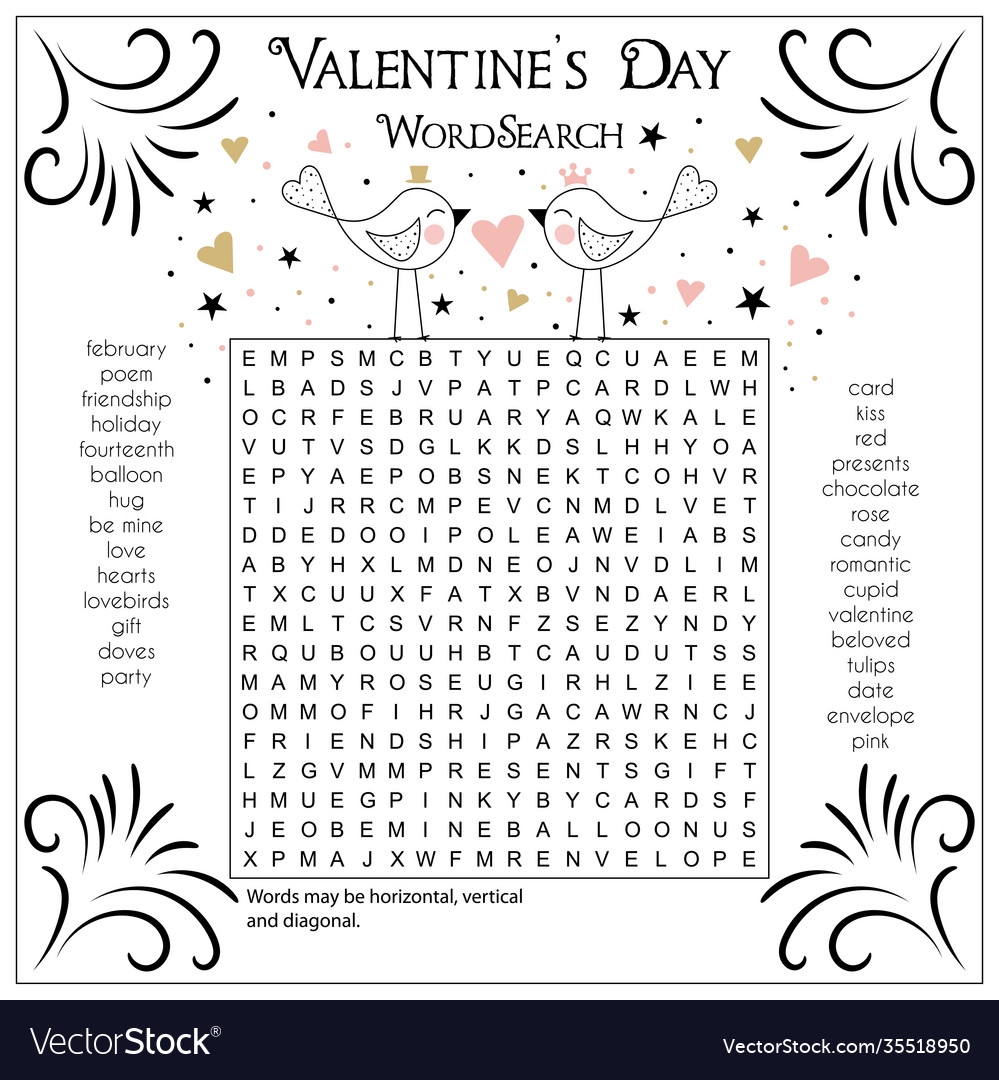 Valentine's Day Word Search Puzzles