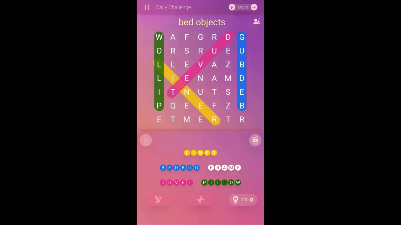 Word Search Pro Daily July 25 2019 Word Search Bed Objects YouTube