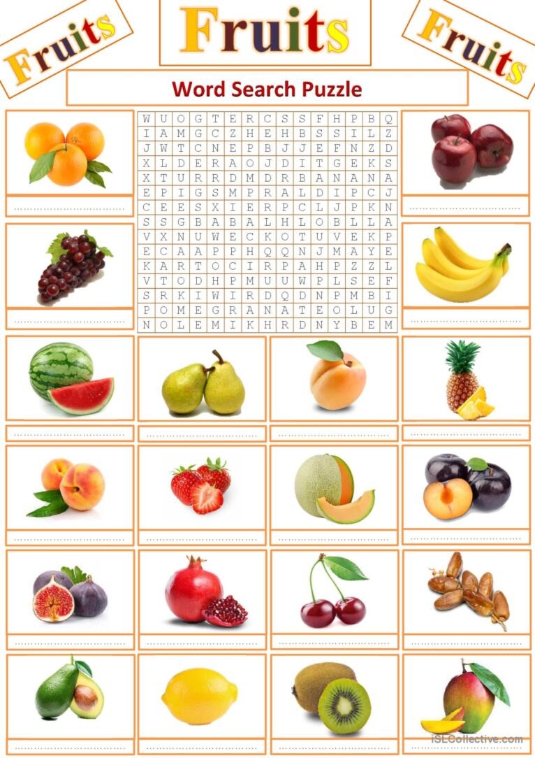 Word Search Red Fruits