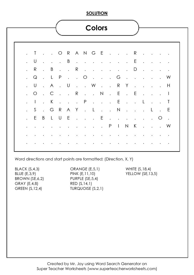 Free Word Search Creator For Teachers