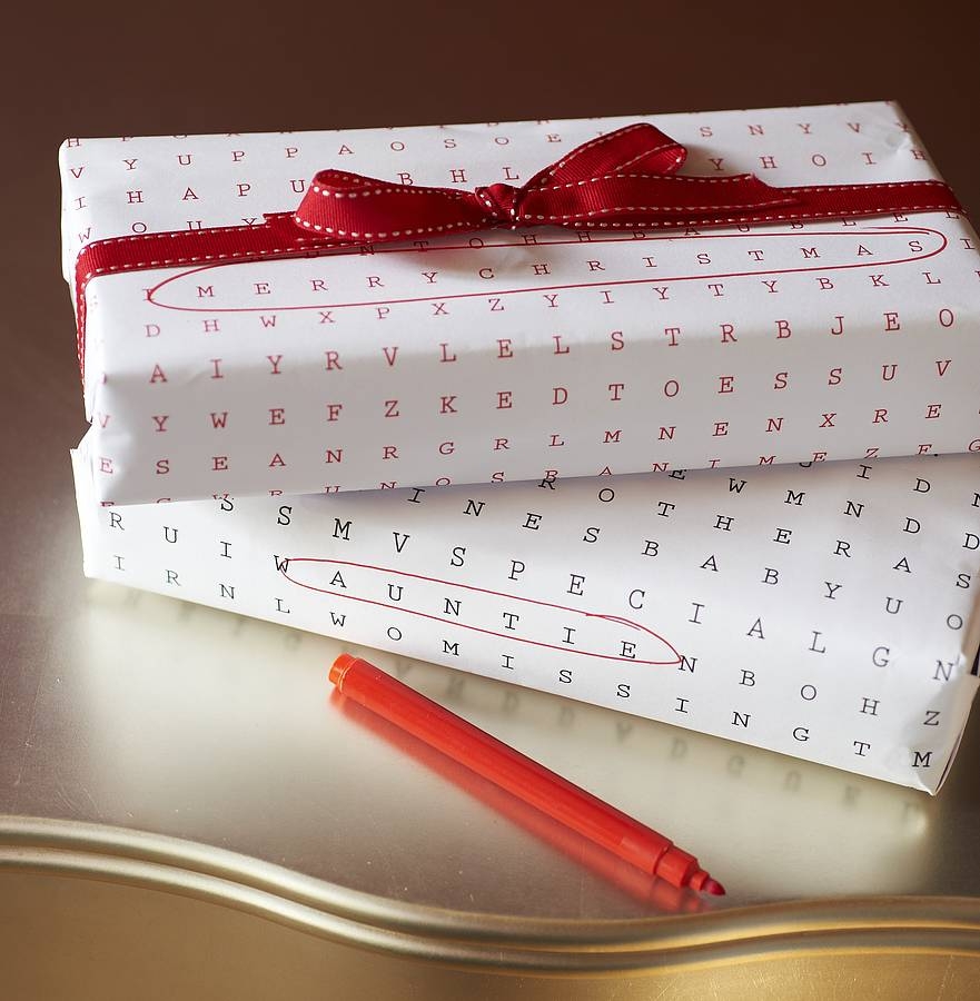 Word Search Wrapping Paper By The Letteroom Notonthehighstreet